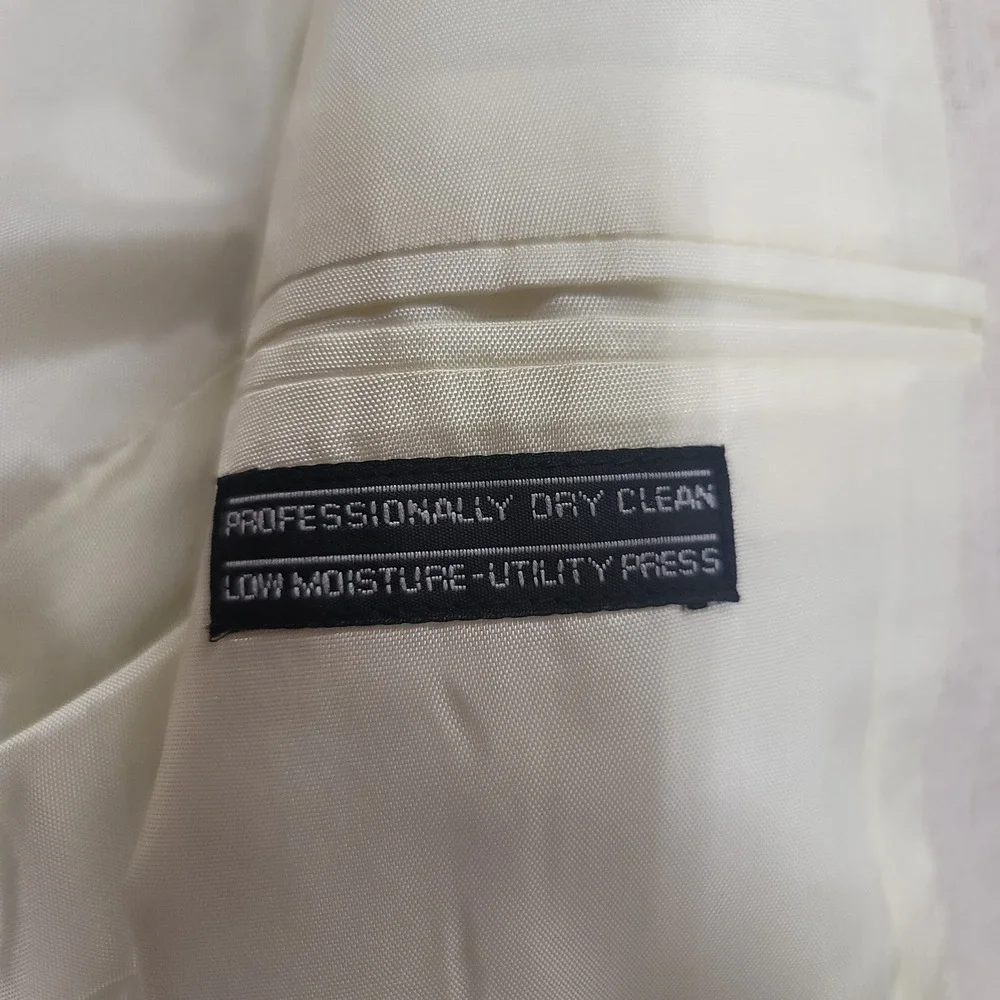 David Taylor Mens‎ 42R Beige Linen Blend 2 Button Blazer Sport Coat Beach Summer